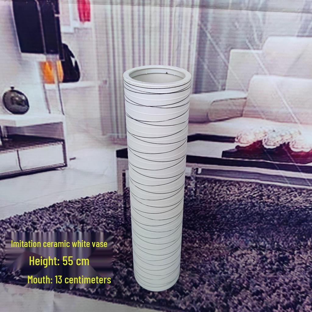 Rattan Decorative Floor Vase: Nordic Ceramic-Style Resin for Dried Flowers
