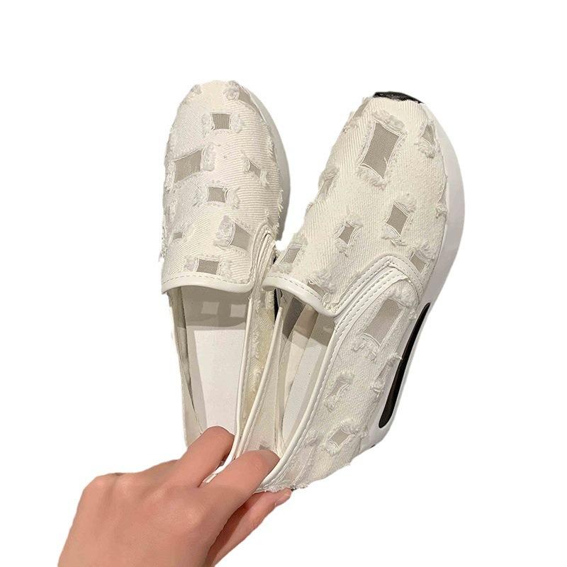 Summer new large size breathable inner height increase single shoes women's casual one pedal