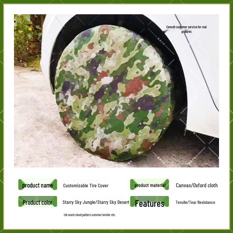 Starry Camo Tire Cover - Sun, Rain, Dust Protection for Spare Tire Tire Cover Fabric