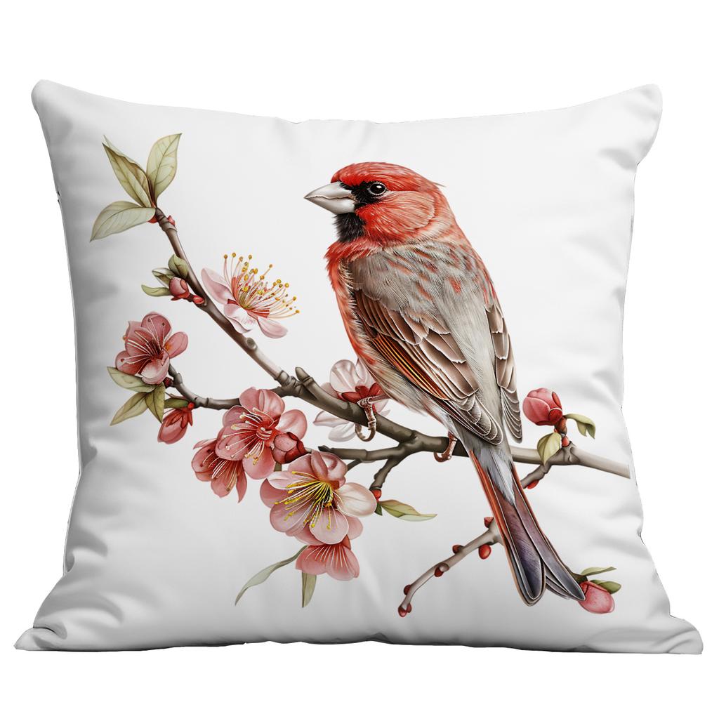 New Spring Flower and Bird Print Pillowcase Home Living Room Sofa Cushion Pillowcase