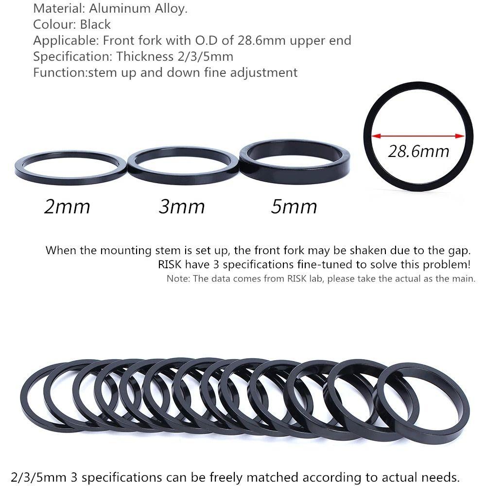 3pcs Raise Handlebar Bike Fork Washer Aluminum Alloy Handlebar Raise Ring Headset Spacers  Cycling