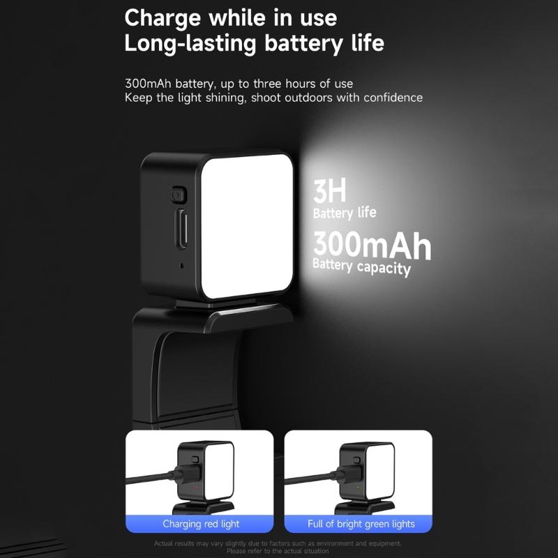Photography Light Fit for Pocket 3 Adjustable Brightness Soft Lighting Auxiliary LED Fill Light Type C Rechargeable
