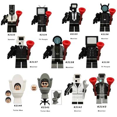 Skibidi Toilette Anime Cartoon Ziegel Mnifiguren Puppen Kameramann Sprecher TV Mann Mini Action Block Spielfiguren Bausteine