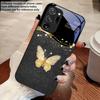 Gradient Diamond Butterfly For Samsung Galaxy Note 8 9 10 PRO 20 Ultra A01 02 03 Core 04E 4G 12 13 5G Tempering Glass Phone Case