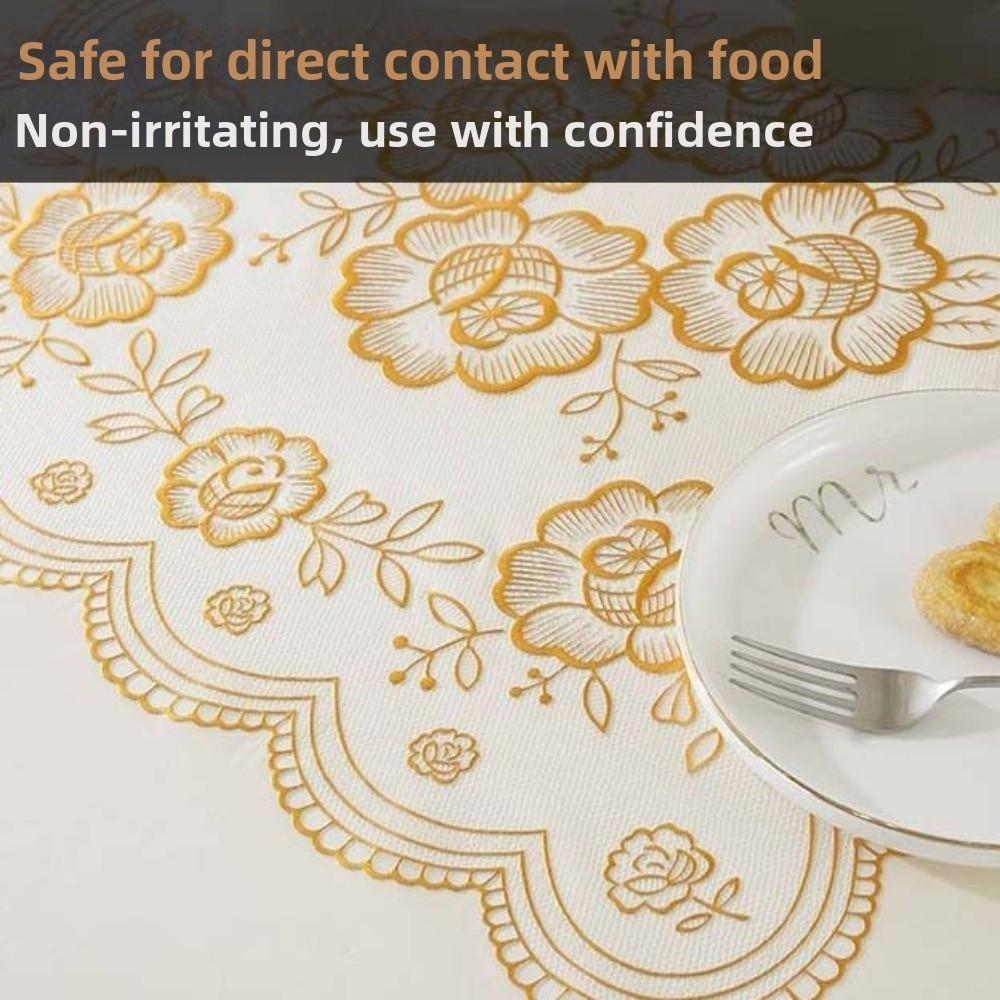 Smooth Table Cover Cloth Rectangular Desk Protection Cover Gold-embossed Tablecloth  Proposal Props