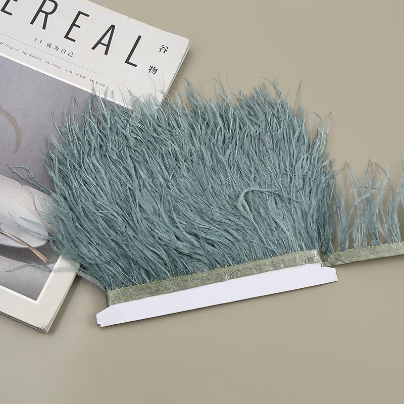 Color 8-10 Cm Ostrich Hair Cloth Edge Clothing Cuffs Hem Ostrich Feather Strips Cloth With Accessories Lace