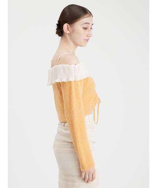 Furfur Frill Pullover RWNT251026 ORG Off-the-Shoulder Women's