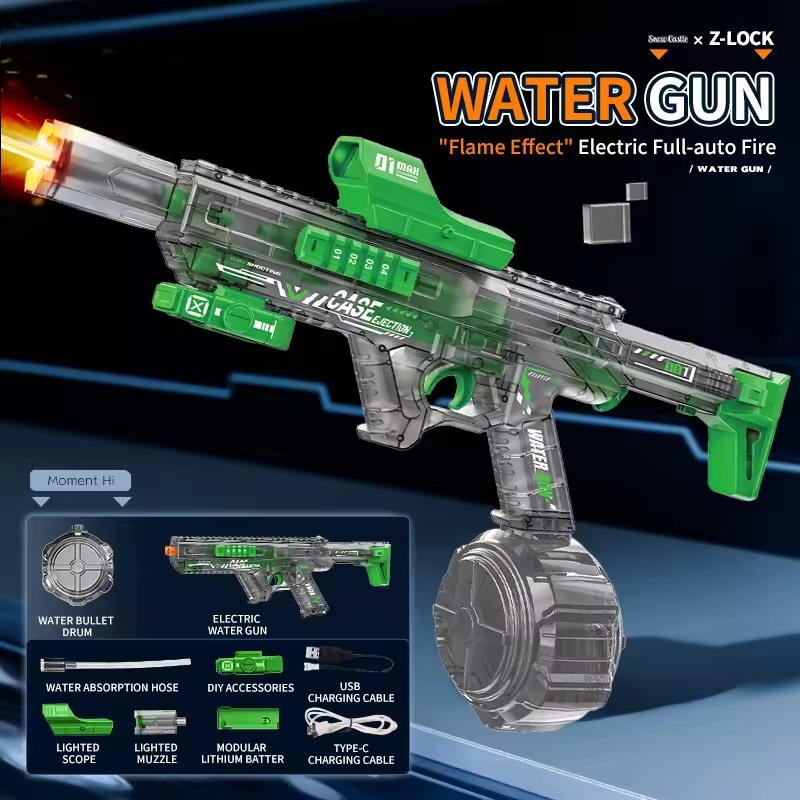 

650Ml Large Capacity Kids Electric Squirt Guns Toy Sets Continuous Shooting Water Guns With Led Automatic Water Absorption Function