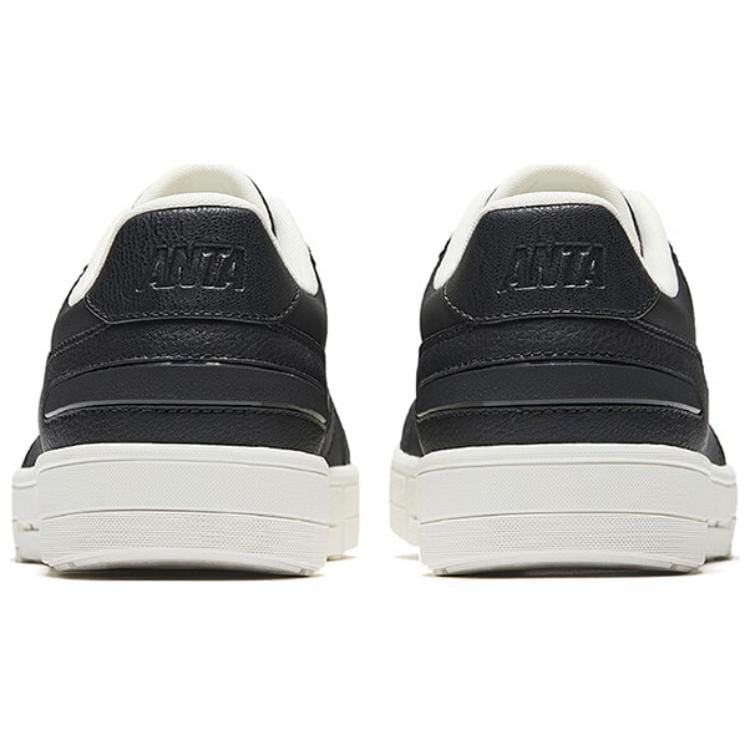 Anta Abrasion Resistant Breathable Low top Skateboard Shoes Men's Black White 112528018-3