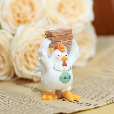 Chicken Ornament Compact Size Resin Desk Decoration Healing Emotional Power Bank Chicken Figurine Home Decoration