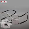 Customize Prescription Glasses Men Women Leisure Myopia Hyperopia Spectacles Rectangle Rimless Eyeglasses Fill Resin Lenses 2645