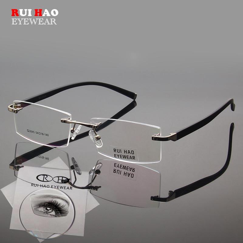 Customize Prescription Glasses Men Women Leisure Myopia Hyperopia Spectacles Rectangle Rimless Eyeglasses Fill Resin Lenses 2645