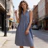 Women’s Sleeveless Maxi Dress Button Down Loose Fit Long Dress with Collared Neckline for Beach or Vacation Wear