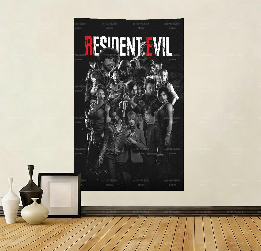 

1pc RResident Tapestry Game Theme Wall Banner for Game Room Bedroom Garage Home Decor 74x94cm(29x37in)