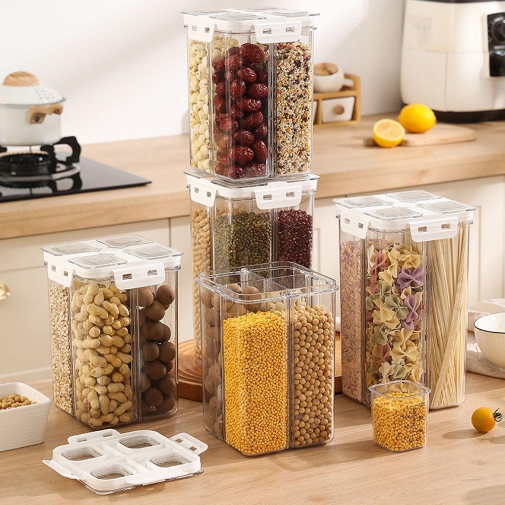 

Transparent Airtight Cereal Storage Container Large Capacity Grain Storage Box Kitchen