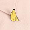 Indifferent Attitude Absurd Cute Banana Man Enamel Pin Squatting Brooch Lapel Backpack Badge Jewelry Accessories Gift for Friend