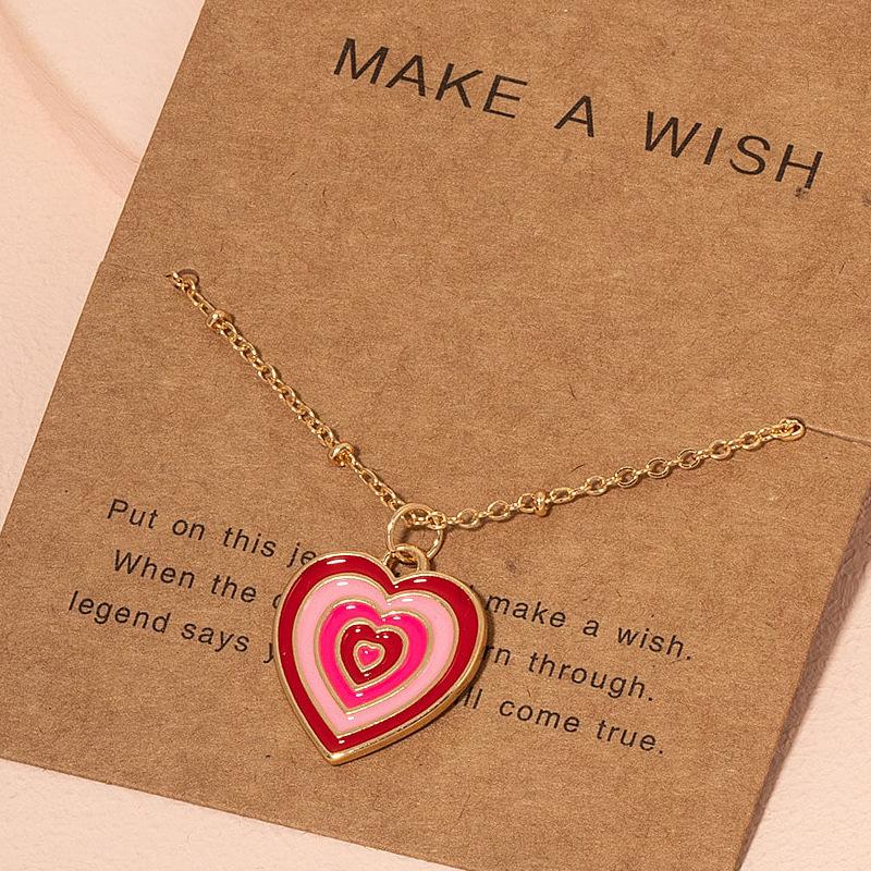 

Rainbow Heart Gradient Pendant Hip Hop Bead Necklace