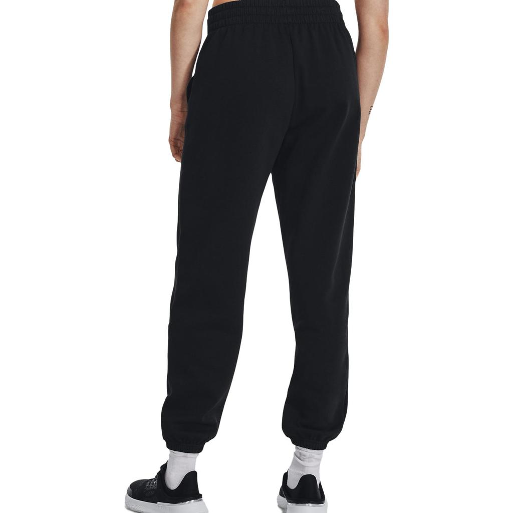 Under Armour Solid Color Elastic Tapered Letter Embroidered Knitted Sports Pants Women Pants Black 1379440-001
