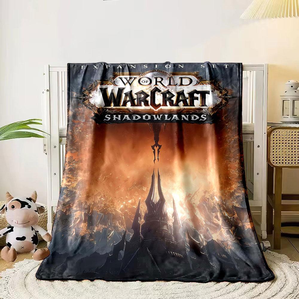 Dark gothic towers under a fiery sky surrounded by shards and reflections. for all seasons blanket lunch break throw gift 80cm x 120cm