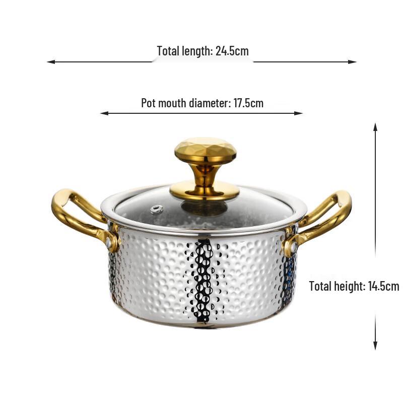 Jingbeier 16cm 304 Stainless Steel Personal Hot Pot