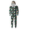Christmas Print Family Matching Hooded Long Sleeved Zippered Jumpsuit Set