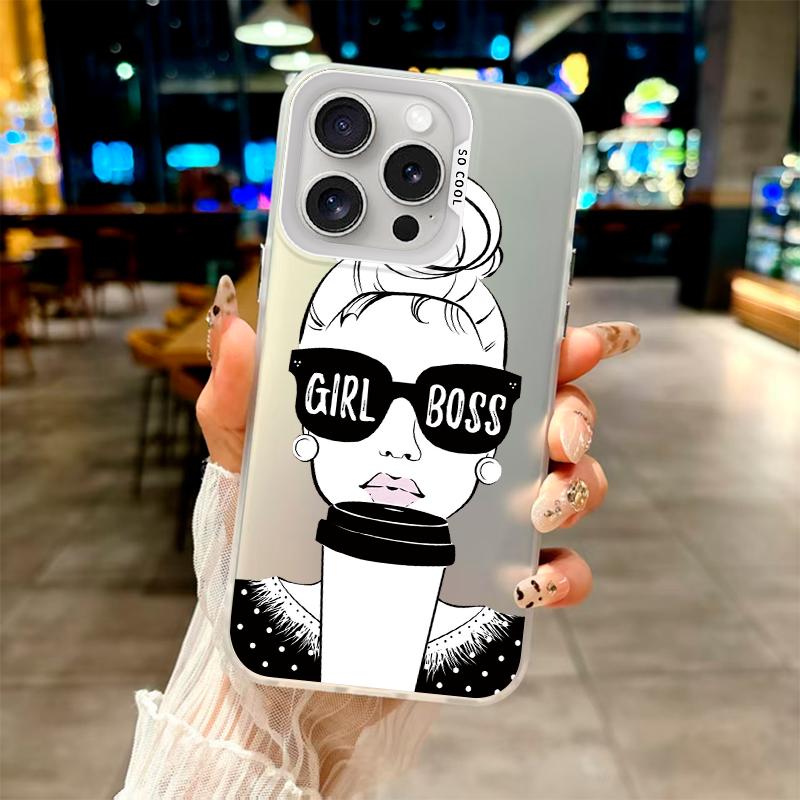 

Крутая девчонка-босс · Модный чехол в стиле «Авангард» для iPhone 7 X 11 12 13 14 15 16 серий, Samsung Galaxy серии A12 A23 A54 S21 S22 S23 S24 S25... iPhone 7/8 белый