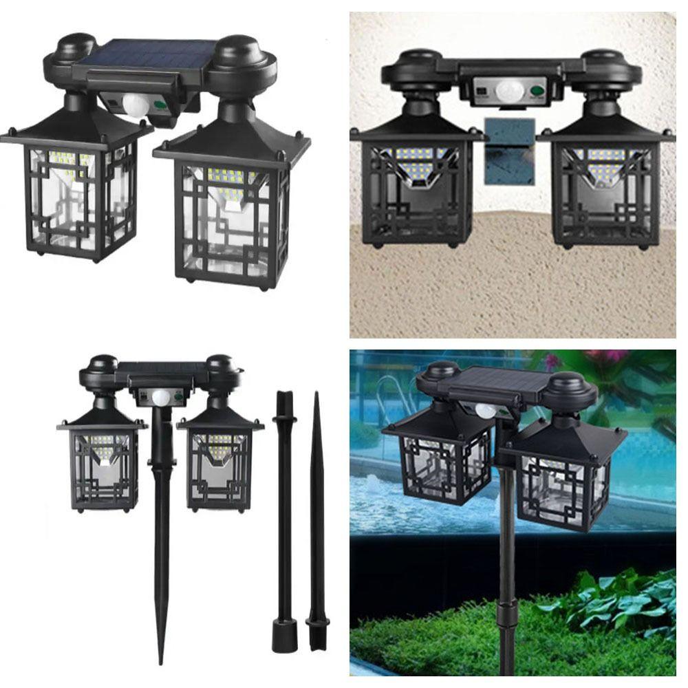 

Dual Head Solar Wall Lamp Motion Sensor Conjoined Road Lighting Porch Balcony style 1