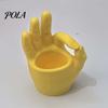 Modern Home Office Ornament 3D Printed Hand Gesture Planter, OK Finger Flower Pot, Fun Plant Container Cute Small Cactus for Desk Decor Artistic Shape