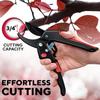 Premium Garden Clippers Gardening Tasks 3 Times Easier, Rachet Hand Ideal for Those with Arthritis or Weak Hands, Cut Capacity S