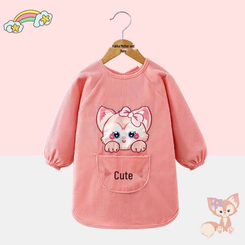 

Light-Up Corduroy Smock: Autumn/Winter Waterproof Baby Bib 80 for 79-90cm