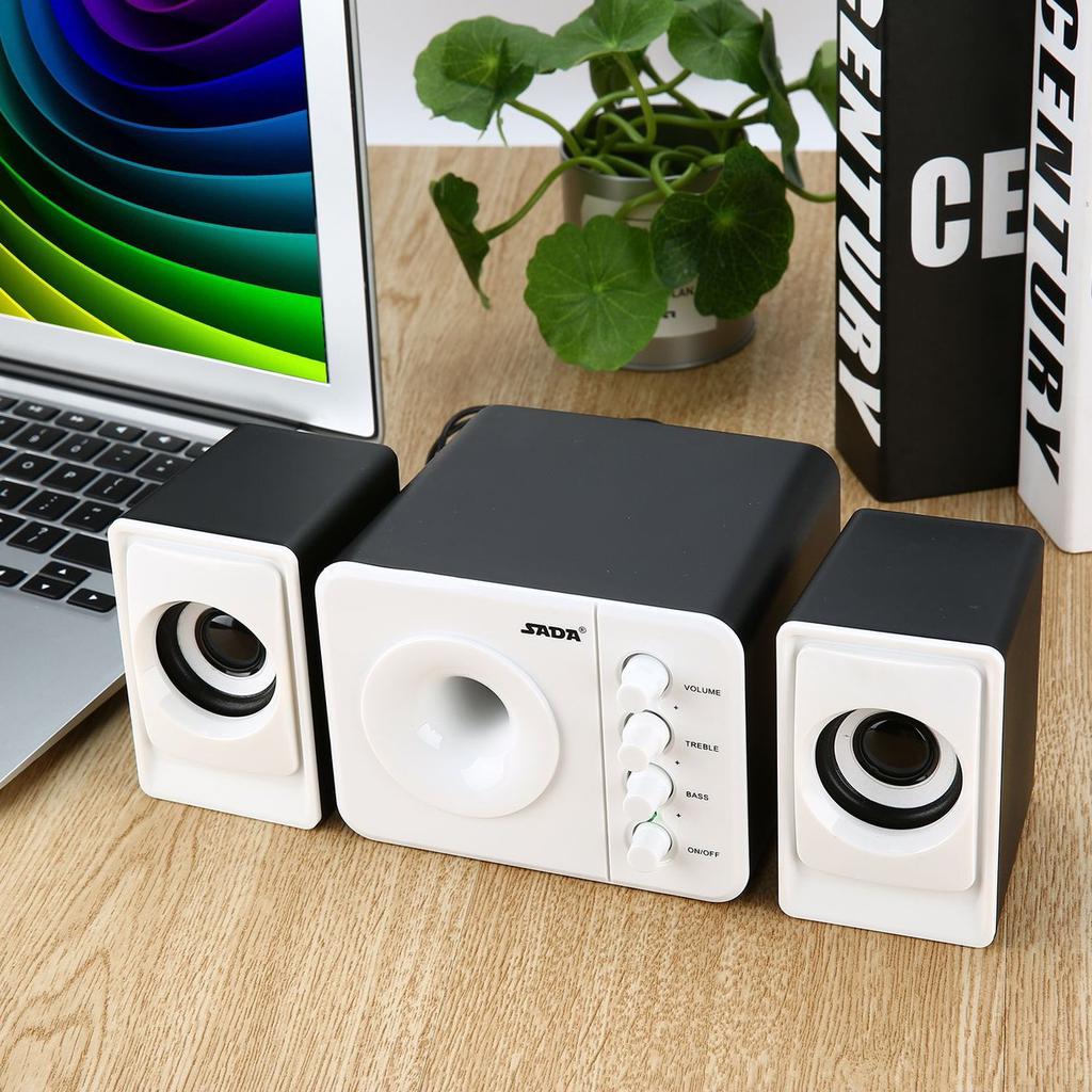 SADA D-205 BT Stereo Computer Speaker Desktop USB Multimedia Subwoofer Laptop PC