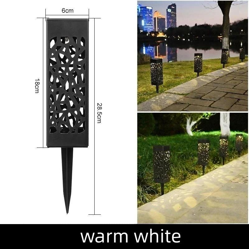 1/6PCS Solar Pathway Lights Outdoor LED Garden Lights Auto On/Off Dusk To Dawn Waterproof Hollow-Out Design for Yard Lawn Patio Christmas