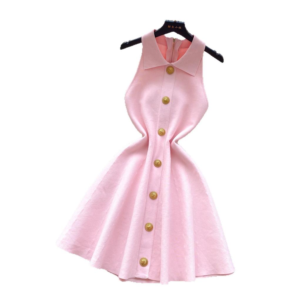 Spring new vest knitted dress sleeveless waist tutu skirt small inner bottom skirt