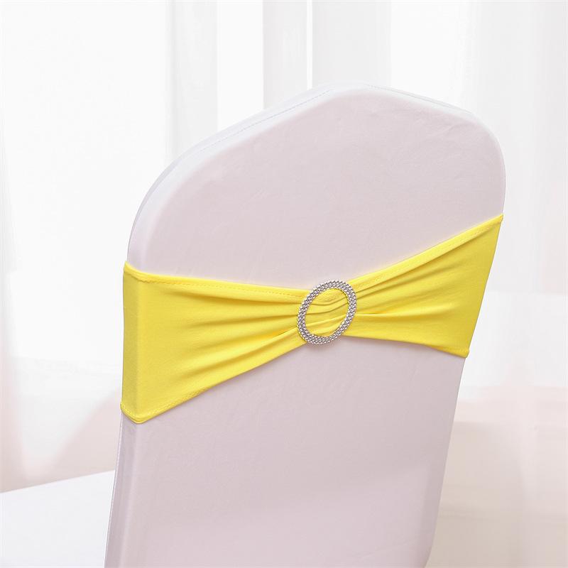 1Pcs Elegant Elastic Chair Back with Floral Bow Universal Chair Cover Buckle Sashes Chair Strap for Wedding Party Decor