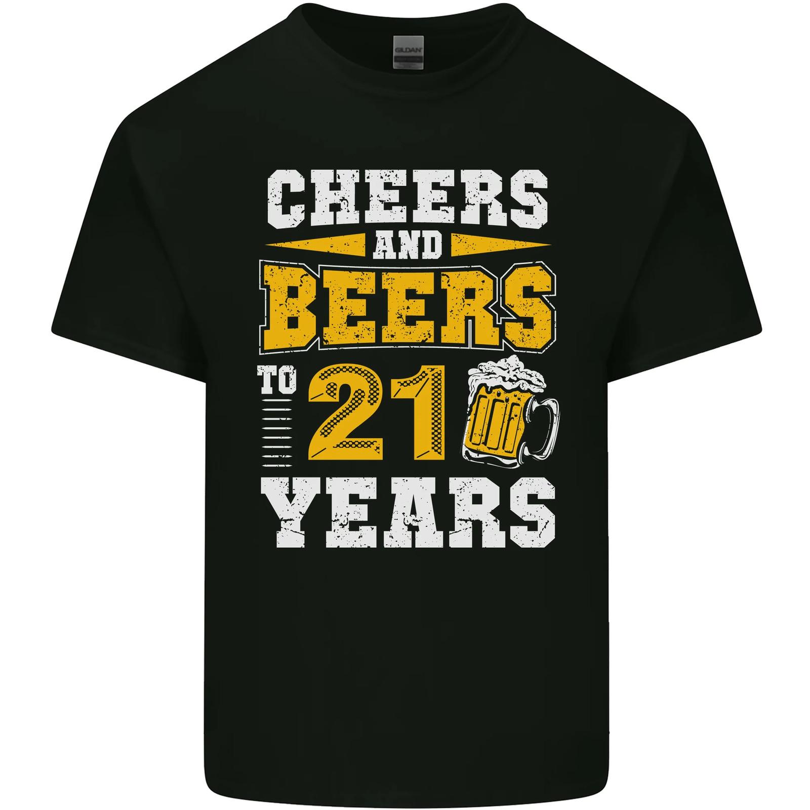 21st Birthday 21 Year Old Funny Alcohol Mens Cotton T-Shirt Tee Top XL