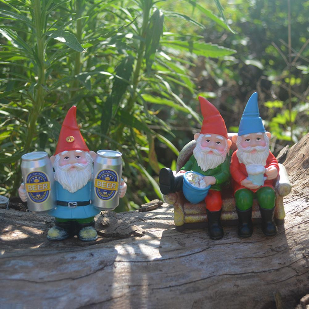 Outdoor Garden Resin Dwarf  Ornaments Multiple Styles Old Man Sculpture Handicraft Windproof Rainproof Lawn Room Decoration