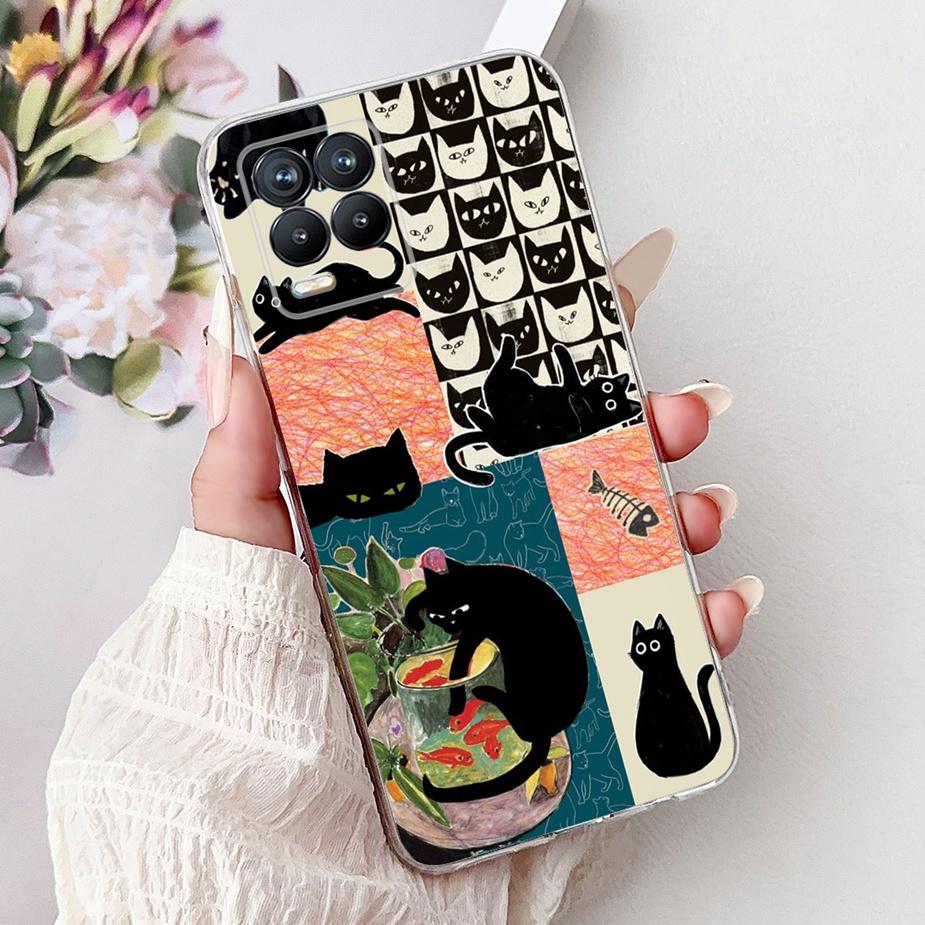 Cute Cat Fashion Painted Cover For Realme 8 Case Cover For Realme 8 Pro Soft Silicone Phone Case For Realme8 5G Realme 8i Bumper