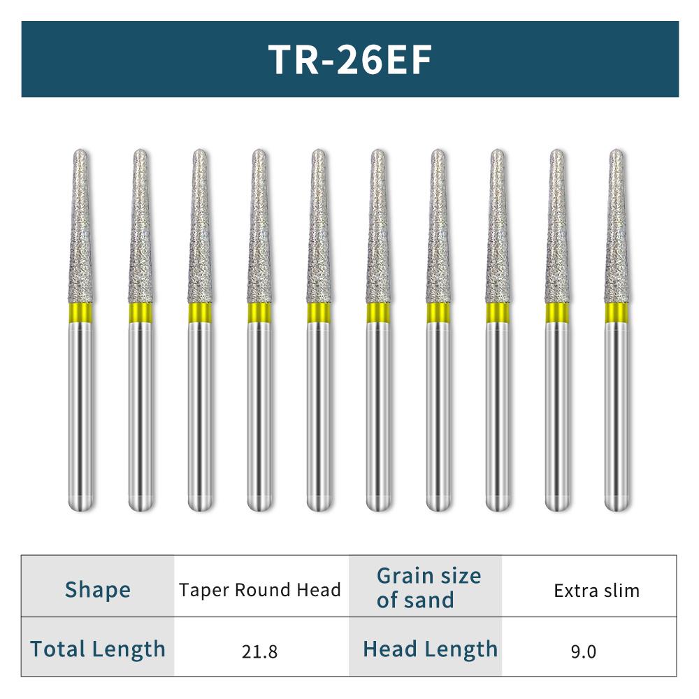 NICEDEN10 pcs/box Dental Diamond Burs FG 1.6mm For High Speed handpiece High Hardness Drill