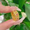 Luxury 9999 24K Real Gold Diamond Rose Ring Handmade Diamond Zircon Ring Pair Ring Jewelry