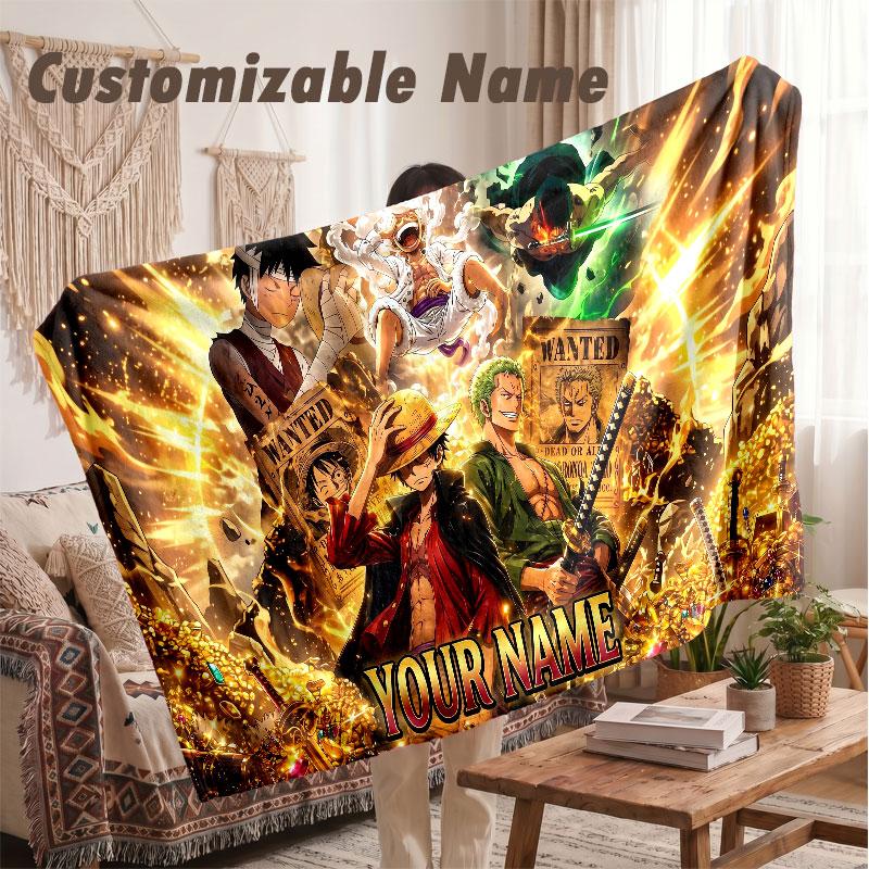 Coperta in Flanella con Nome Personalizzato, Coperta Leggera e Calda per Letto, Divano e Regalo di Festa