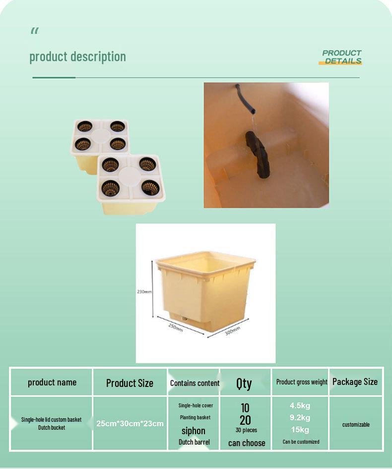Dutch Bucket Hydroponic Planter for Vegetables, Fruits, and Flowers