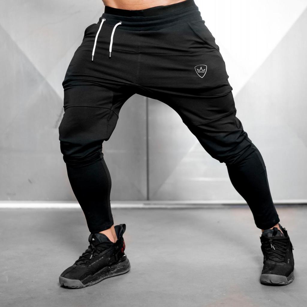 Muscle Fitness Men's Slim Fit Running Trousers - Moisture-Wicking, Small Leg, Casual Sports Pants for Spring and Autumn