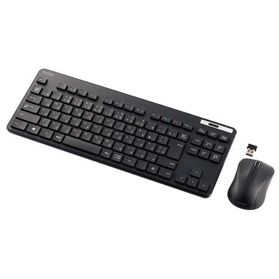 Elecom Conjunto Teclado e Mouse Sem Fio Tipo Membrana Fino Antibacteriano Compacto Tenkeyless Preto TK-FDM109MKBK