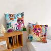 MINISO Cute Cartoon S-SuperKitties cushion cover Living Room Headboard Bedroom Office Cushion Cushion Sofa Nap Time Pillow Case