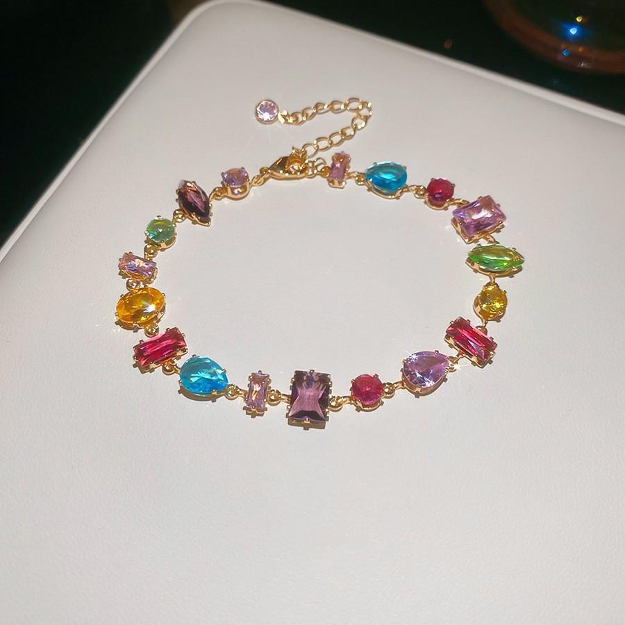 Sea Crystal Zirconia Water Drop Bracelet: Light Luxury Cool Style Jewelry for Women