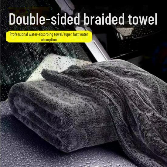 Super-Absorbent Microfiber Car Wash Towel - Lint-Free, Thick, Twisted Cloth for Wiping