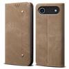 For iPhone 17 Air Case Jeans Cloth Texture Anti-Scratch Leather Stand Phone Cover