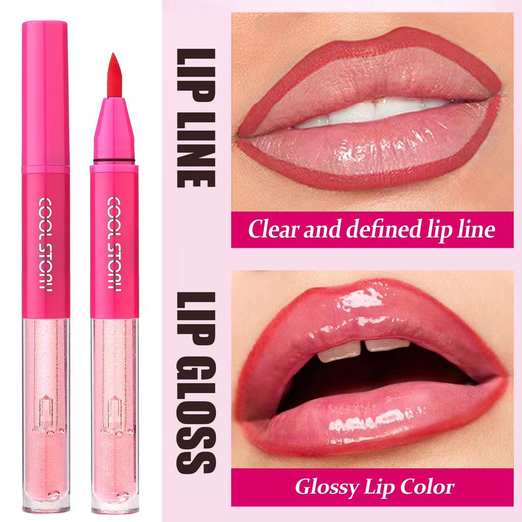 Waterproof Lip Liner & Glaze Combo Smooth Moisturizing Plumping Stain Liquid Lipstick Natural Outline Lips Contour Makeup