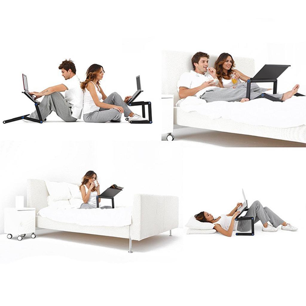 Laptop Stand, PC Stand, Computer Desk, Height Adjustable, Posture Adjustable, Foldable, Aluminum Computer Stand (Black)