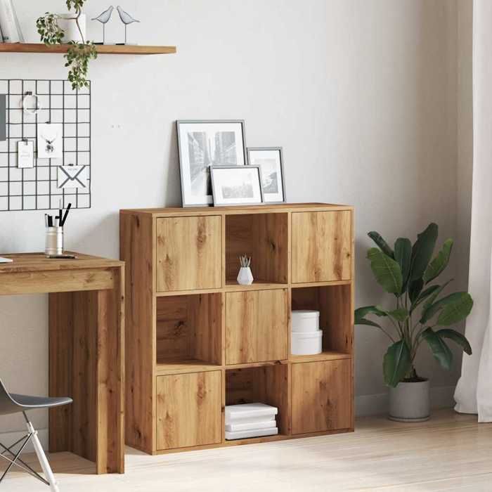 VidaXL Bibliothèque chêne artisanal 90x28x90 cm bois d'ingénierie 856059